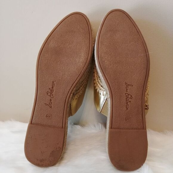 NWOT Sam Edelman Gold Metallic Esprilladres Slides Size 6 1/2 - Picture 5 of 6